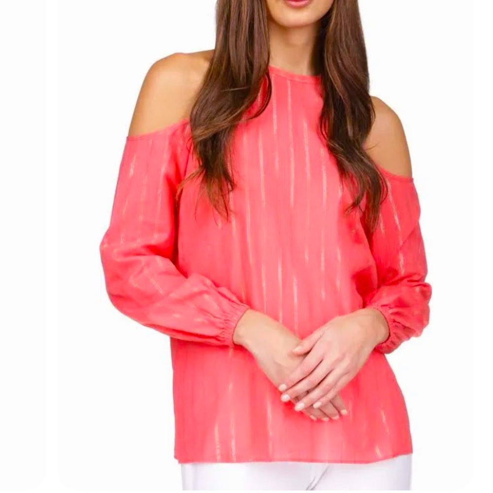 MICHAEL Michael Kors Women's Striped Cold-Shoulder Top